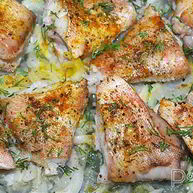 Рецепт Морского окуня на луковой подушке