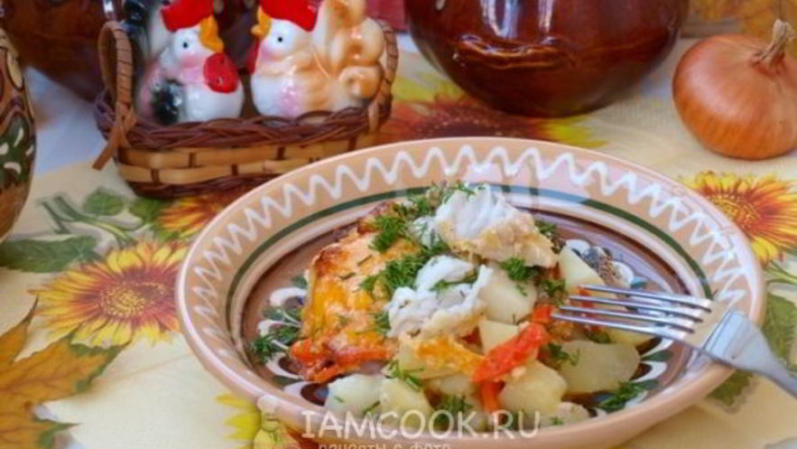 Рецепт рыбы в горшочках с овощами
