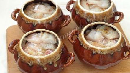 Рецепт рыбы в горшочках с овощами