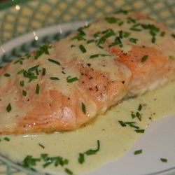 Рецепт Семги с соусом из порея и шнитт-луком