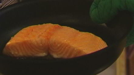 Рецепт семги с соусом из порея и шнитт-луком