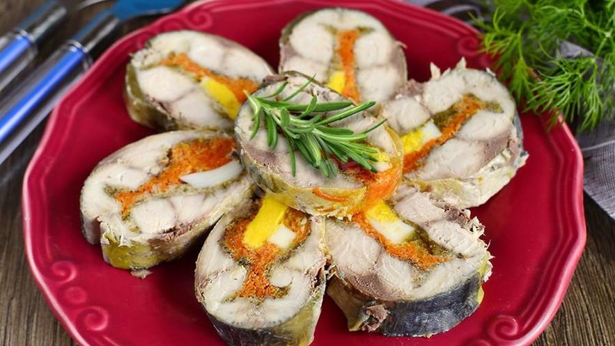 Рецепт скумбрии фаршированной с желатином