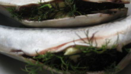 Рецепт скумбрии-гриля с маслом и укропом