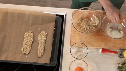 Рецепт судака в панировке с легким салатом