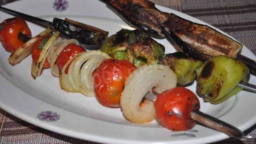 Рецепт овощного шашлыка баклажаны с перцем быстро и просто