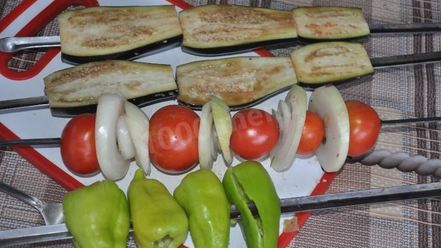Рецепт овощного шашлыка баклажаны с перцем быстро и просто