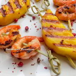 Рецепт Шашлычков из креветок и манго