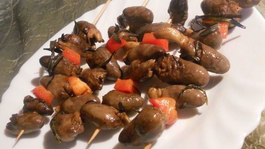 Рецепт шашлычков из куриных сердечек