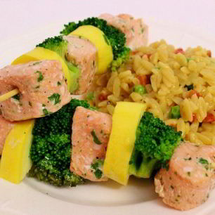 Рецепт Шашлычков из лосося на шпажках