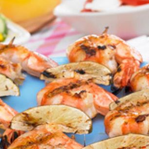 Рецепт Шашлыка из креветок с лимоном