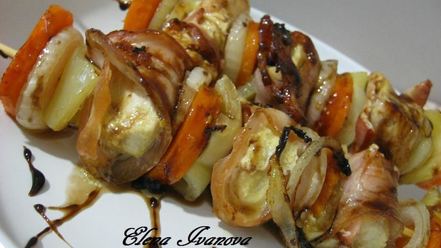 Рецепт шашлыка из курицы с овощами