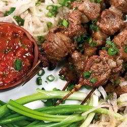 Рецепт Шашлыка из свинины в лимонном соусе в духовке