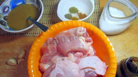 Рецепт шашлыка с горчицей из курицы