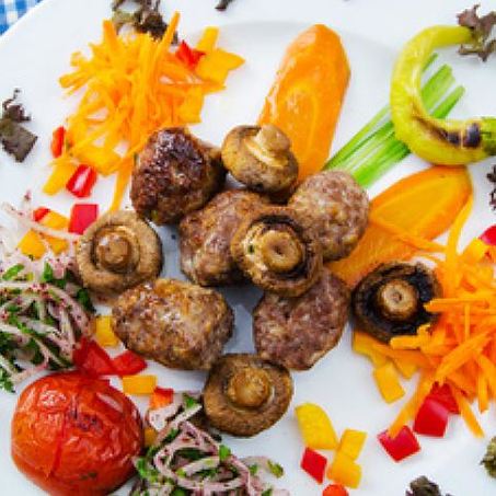 Рецепт Шашлыка с грибами и овощами