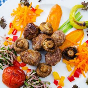 Рецепт Шашлыка с грибами и овощами