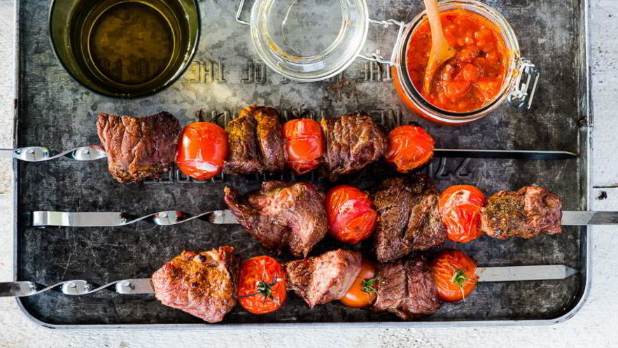 Рецепт шашлыков из говядины с помидорами черри