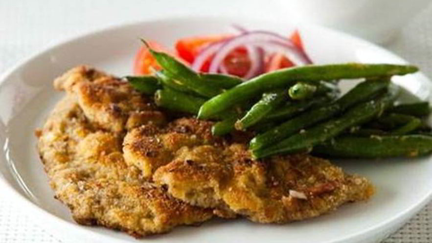 Рецепт говяжьего шницеля с фасолью