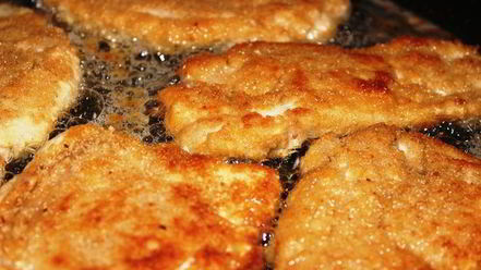 Рецепт куриного шницеля с грибным соусом