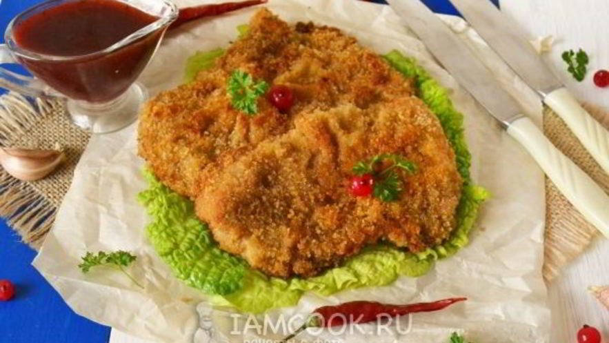 Рецепт шницеля из свинины в духовке