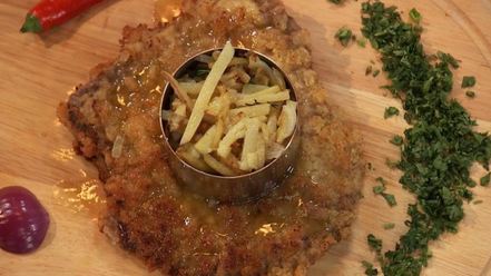 Рецепт венский шницель с жареным картофелем