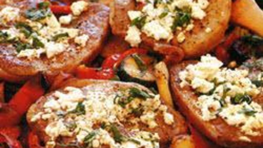 Рецепт бараньего стейка с брынзой и мятой