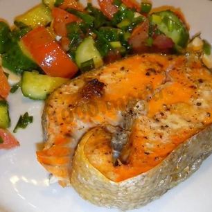 Рецепт Стейка из красной рыбы в духовке