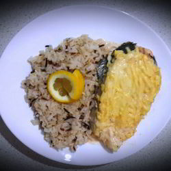 Рецепт Стейка из семги под соево-сливочным соусом и сыром