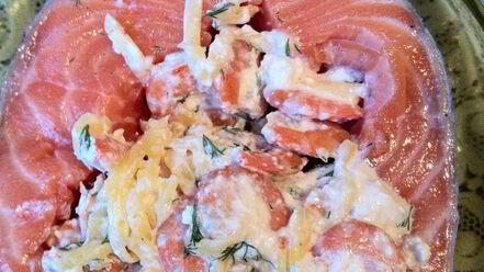 Рецепт стейка из семги с сюрпризом