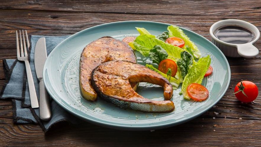 Рецепт стейка из семги в глазури терияки