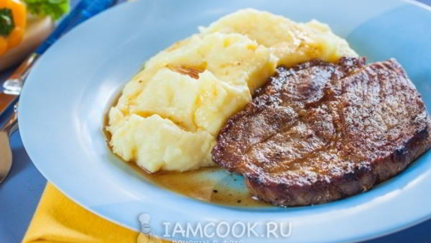 Рецепт стейка из свинины на сковороде гриль