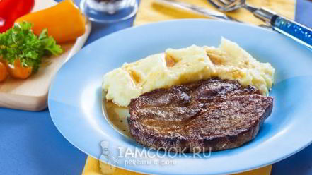 Рецепт стейка из свинины на сковороде гриль