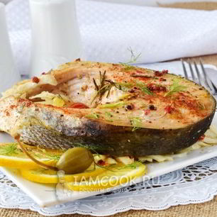 Рецепт Стейка лосося в духовке