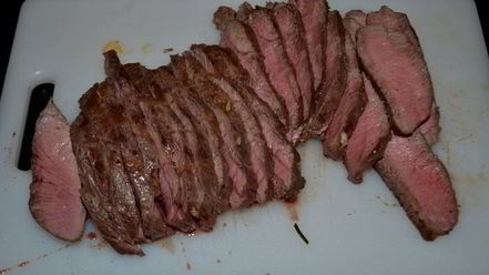 Рецепт стейка с грибами и красным винным соусом