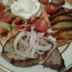 Рецепт Стейка с салатом Ужин для любимого