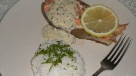 Рецепт стейка семги под сливочным соусом