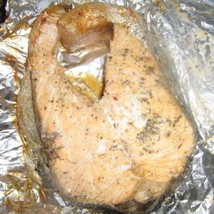 Рецепт Стейка семги в духовке в фольге