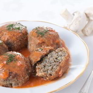 Рецепт Гречневых тефтелей с грибами в соусе