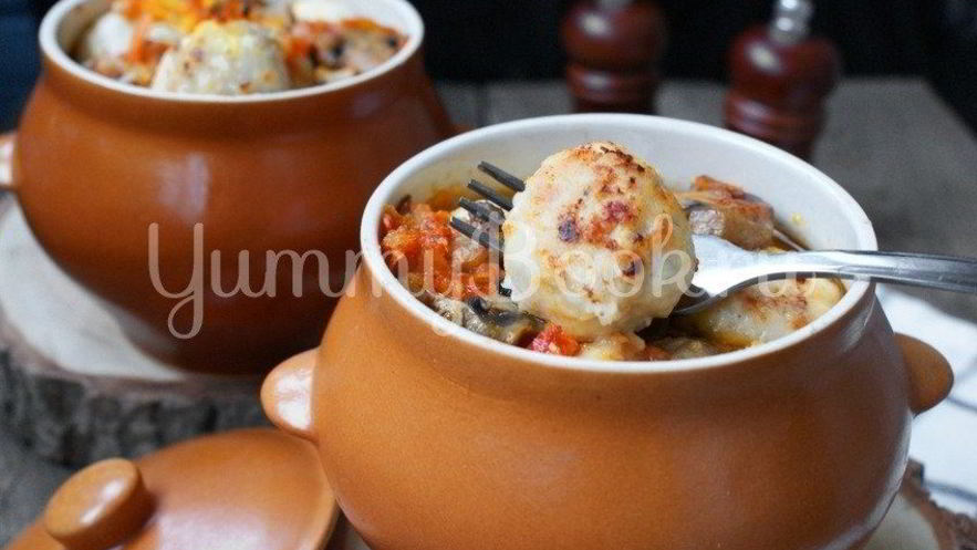 Рецепт куриных тефтелей в горшочках