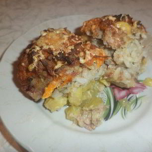 Рецепт Тефтелей на овощной подушке