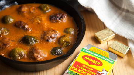 Рецепт тефтелей с брюссельской капустой в нежном соусе