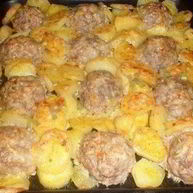 Рецепт Тефтелей с картошкой в духовке