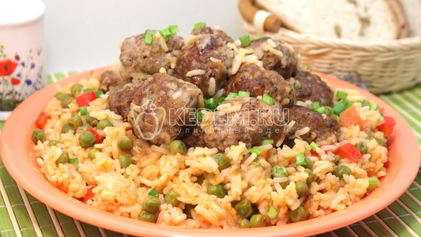 Рецепт Тефтелей с рисом и овощами