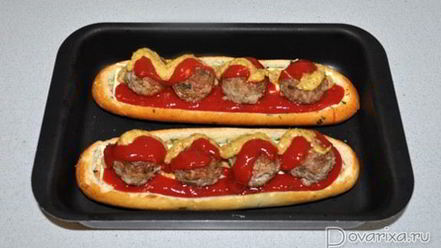 Рецепт тефтелей, запеченных в багете