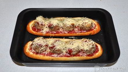 Рецепт тефтелей, запеченных в багете