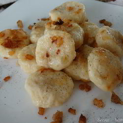 Рецепт Ленивых вареников из картошки со шкварками