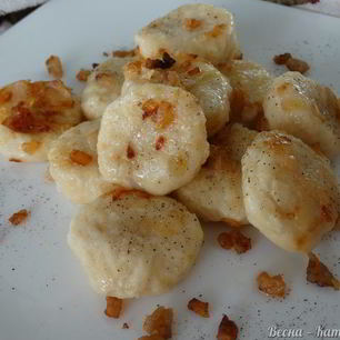 Рецепт Ленивых вареников из картошки со шкварками