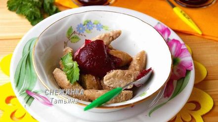 Рецепт ленивых вареников лайт с ягодным киселем