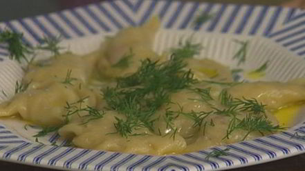 Рецепт вареников с картофелем, беконом и укропом