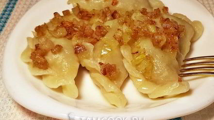 Рецепт вареников с картошкой и салом