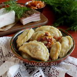 Рецепт Вареников с квашеной капустой и салом